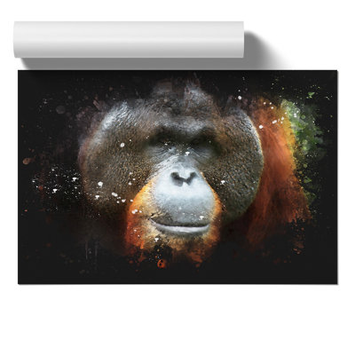 Orangutan Monkey Paint Splash - Frameless Print