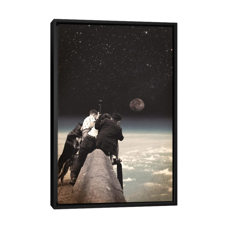 «Curiosity», impression sur toile, H 26 po x l 18 po x P 1,5 po, Toile avec cadre noir, Pas de tapis
