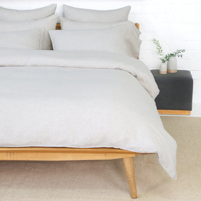 Parker Duvet Cover, Linen, King Duvet Cover + 2 King Shams, Cream