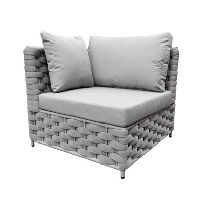 Canapé modulaire d'extérieur en aluminium avec accoudoirs droits avec coussins pour terrasse