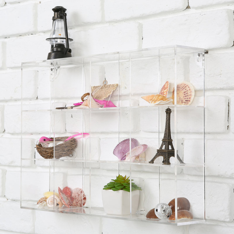 Calianna Acrylic 12 Compartments Shelf with 3" H Mini Cube