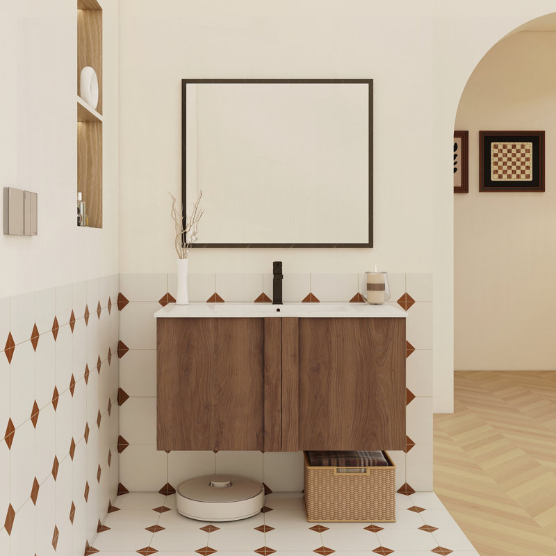 36" Wall-Mounted Bathroom Vanity with Sink Combo, 36"