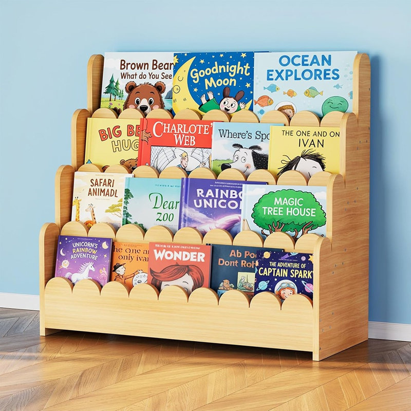 Bibliothèque en bois pour tout-petits Montessori