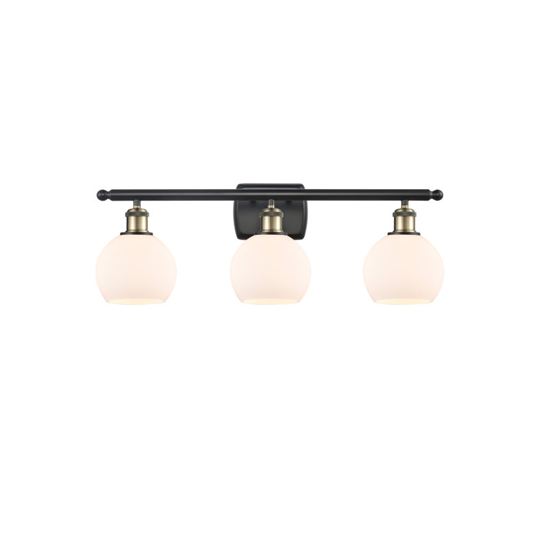 Cindi 3 - Light Vanity Light, Matte White, Incandescent, Black Antique Brass