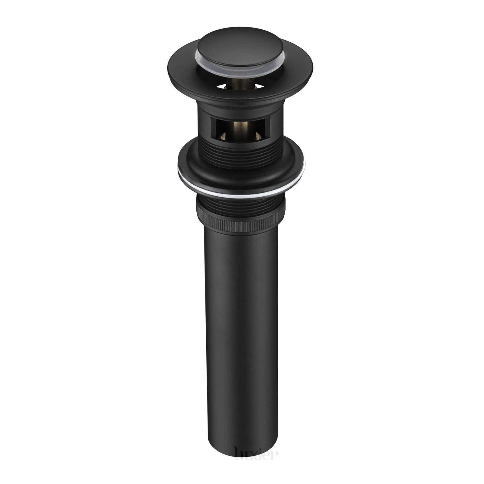 Pop-Up Bathroom Sink Drain with Overflow, Matte Black