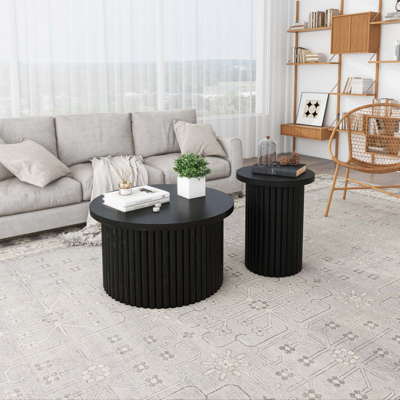 Ensemble de 2 tables basses, Noir
