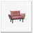 Pink Futon Loveseat for Primary Living Space (Metal Main Material)-319525748