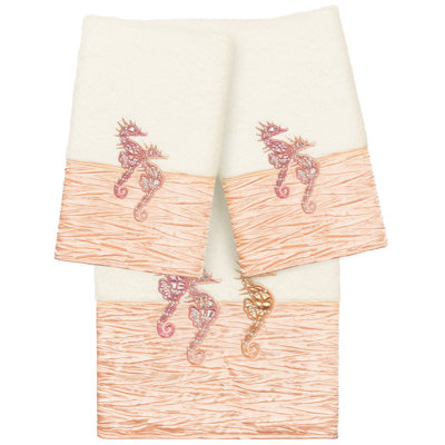 100% Turkish Cotton Sofia 3 Piece Embellished Towel Set