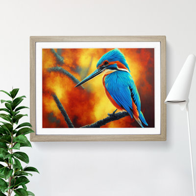 Amazing Kingfisher Bird - Framed Print