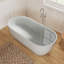 Baignoire îlot Fslefay 63'' en terrazzo, résine de pierre mouchetée, baignoire profonde avec trop-plein et bonde escamotable.-121412807