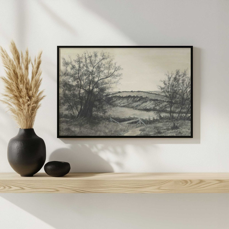 «Windswept Valley II» par Michael Willett, reproduction d'art, H 12 po x l 18 po, Doré