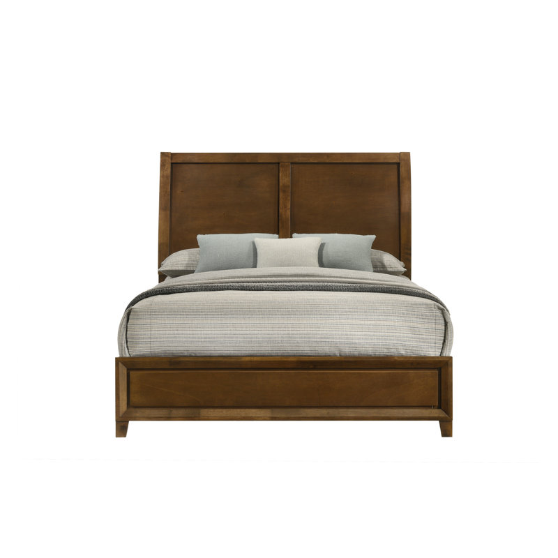 Grand lit en bois Bangor, brun, Grand