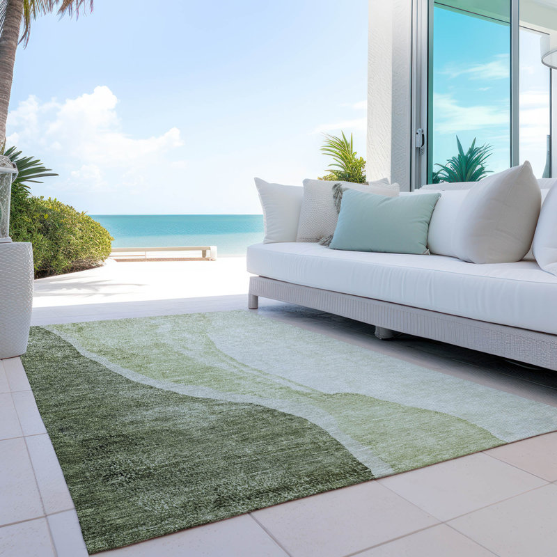 Tapis intérieur / extérieur avec envers antidérapant Chrisa, Rectangle 8 pi x 10 pi