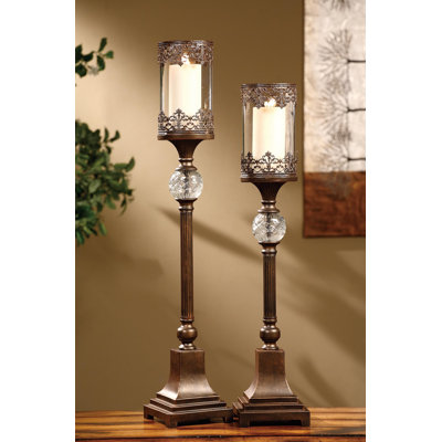 2 Piece Floor Candlestick Set