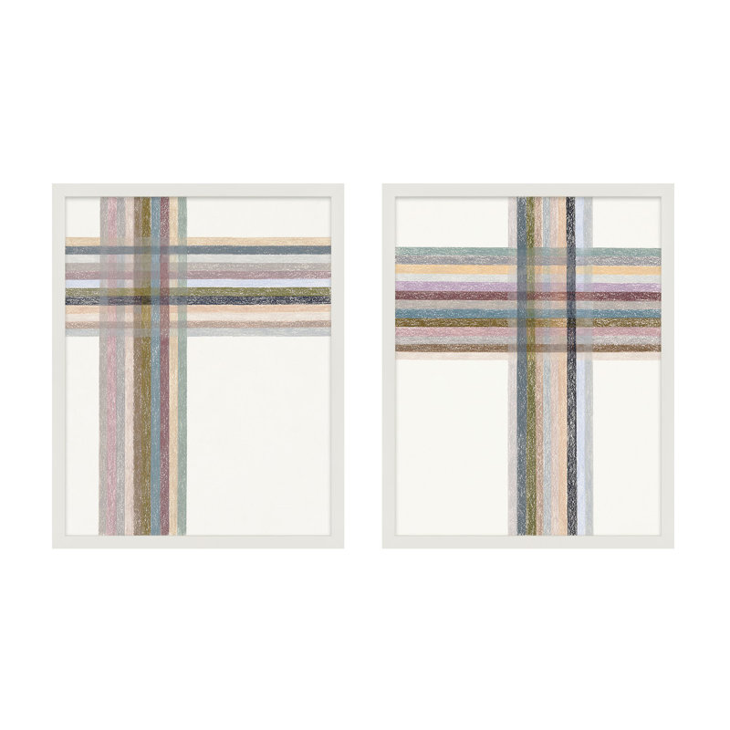 Lagos Sans titre: Intersections, vertical par Beth James - art mural encadré, Cadre blanc, L 24 po x H 30 po