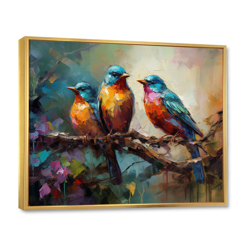 «Feathered Elegance I», reproduction d'art sur toile, H 34 po x l 44 po x P 1,5 po, Cadre flottant doré