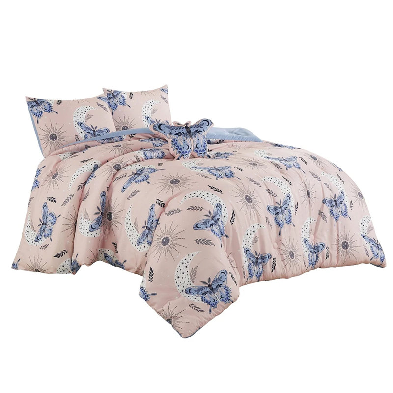 Ensemble de couvre-lit rose et lilas, Lit simple