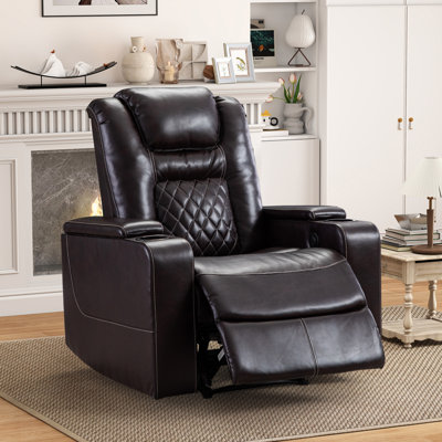Drennen 3-Piece Power Recliner Home Theater Living Room Set With USB Charging & Storage & Cupholders
