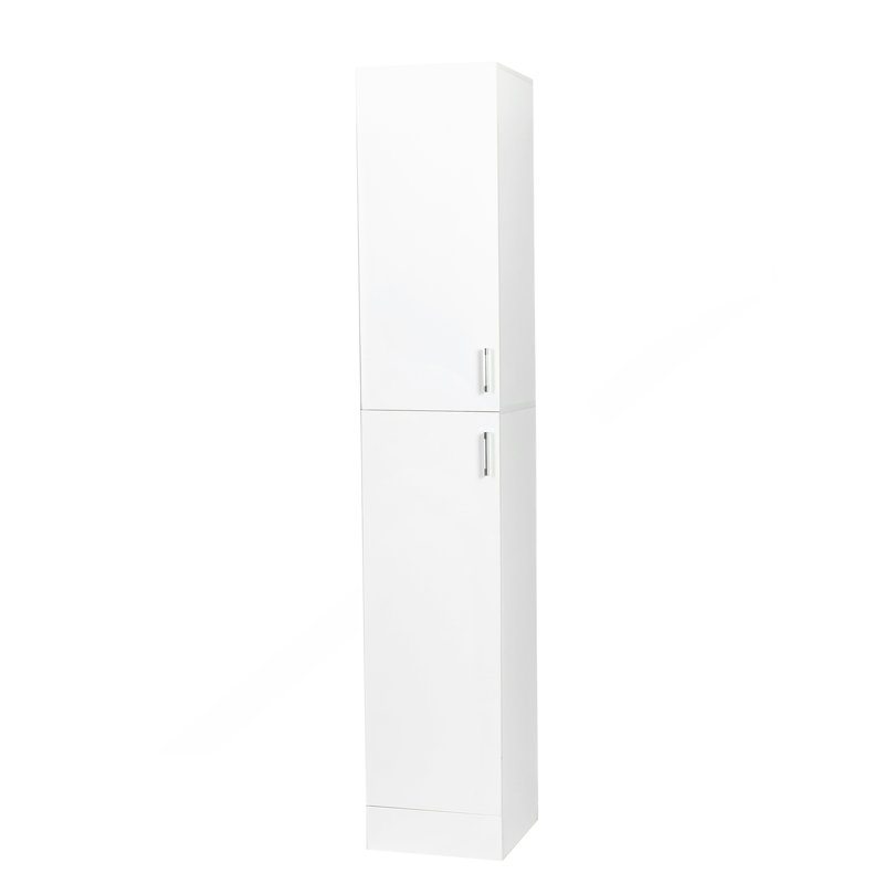 Armoire autoportante avec tablettes réglables et deux portes pour la cuisine et la salle à manger, Blanc