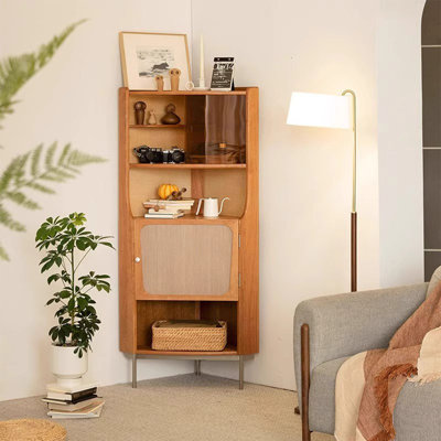 Armoire de coin en bois de cerisier