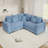 Oversized Cloud Modular Sectional, Corduroy Deep Seat With 10 Pillows-1283679405