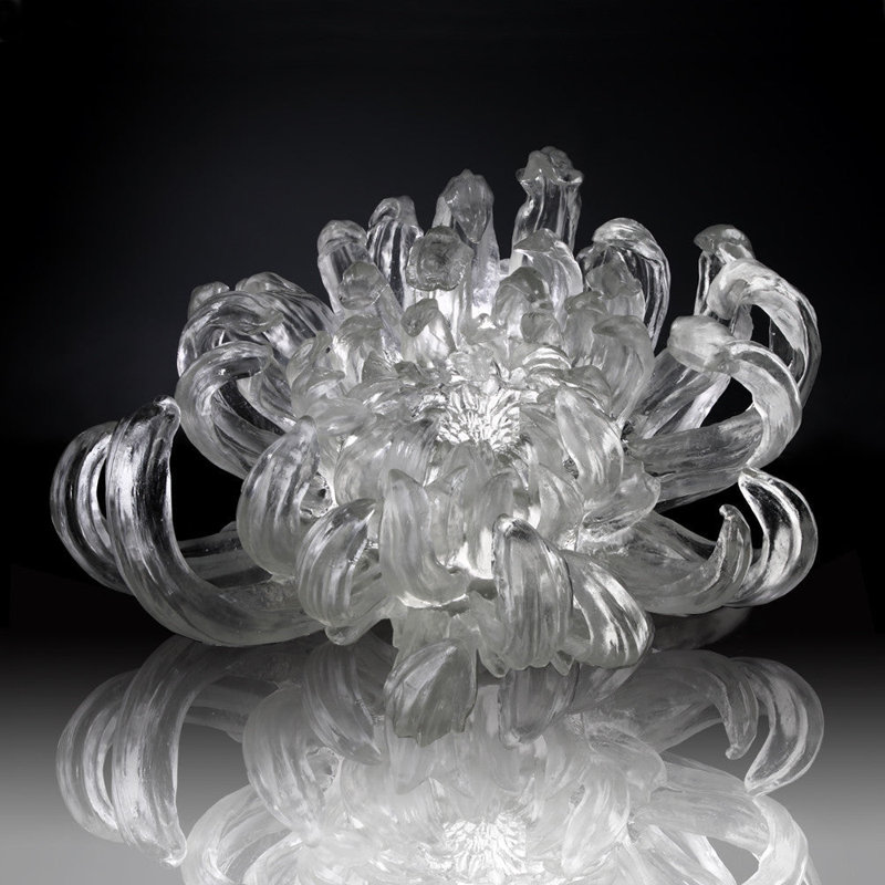 Signature Classic LIULI Crystal, Artist Loretta H. Yang Edition - The Proof of Awareness | Chrysanthemum Dance