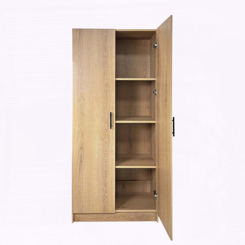 Modex Oak Multi‑Purpose Utility Storage Cabinet – Vertical Storage with Adjustable Shelves, Oak