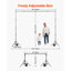 Support de fond de studio photo réglable de 2,6 x 3 m, kit portable avec 2 trépieds, support robuste pour écran de projection, idéal pour studio photo/vidéo et fêtes, notamment les mariages.