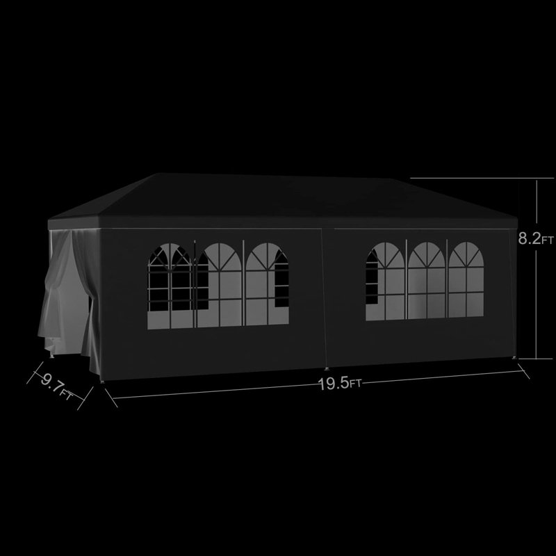 Auvent de jardin pour l'extérieur 10 x 20 pi pour les mariages et les fêtes, avec style de renom et 6 parois latérales détachables