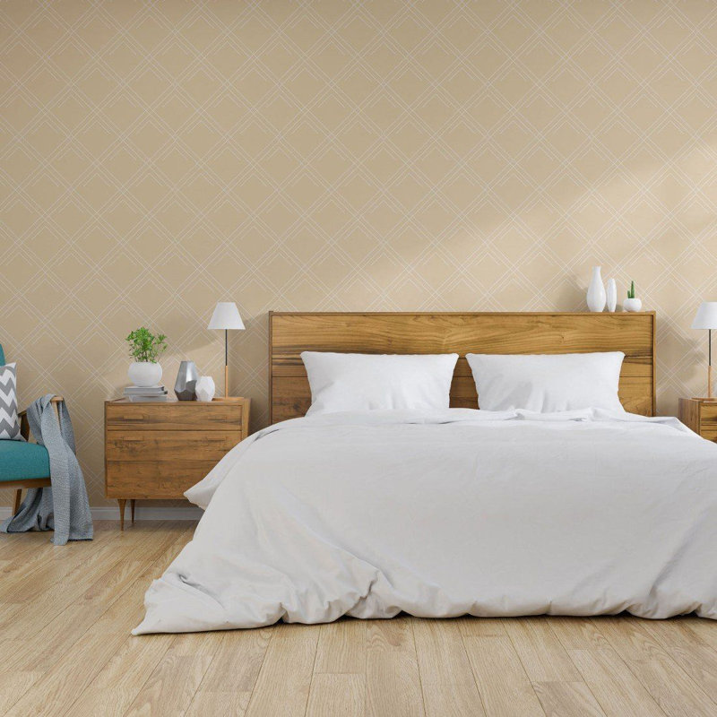 Rouleau de papier peint adhésif lisse L 126 po x l 24 po Ahnika, Beige