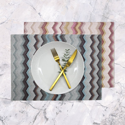 Morice Polyester Chevron / Zig Zag Rectangle Placemat