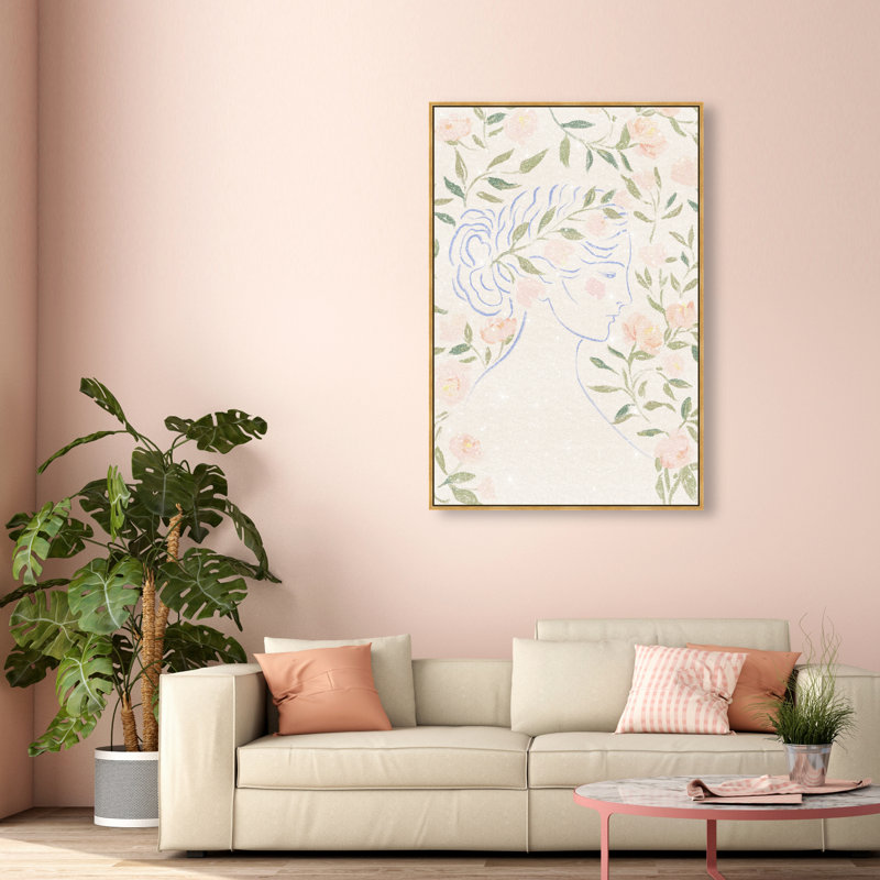 Blooming Hera Print by Oliver Gal, 55"H x 37"W, Gold Floater Frame