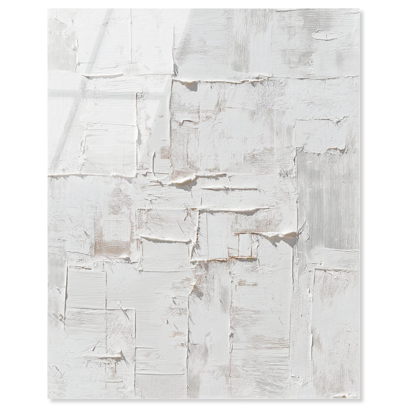 «White Palimpsest Surface I Boho», reproduction d'art par Art Remedy, H 45 po x l 36 po
