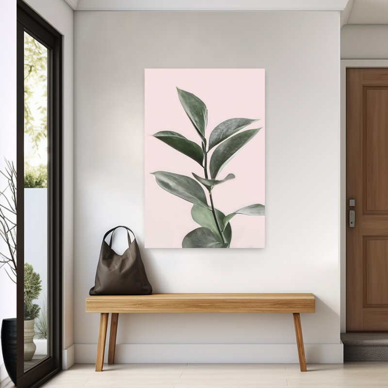 Art mural contemporain abstrait botanique, H 60 po x l 40 po