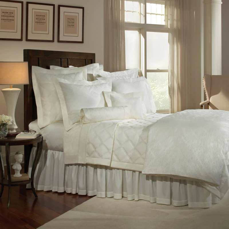Luciana Sateen Sheet Set, Diamond/Ivory, California King