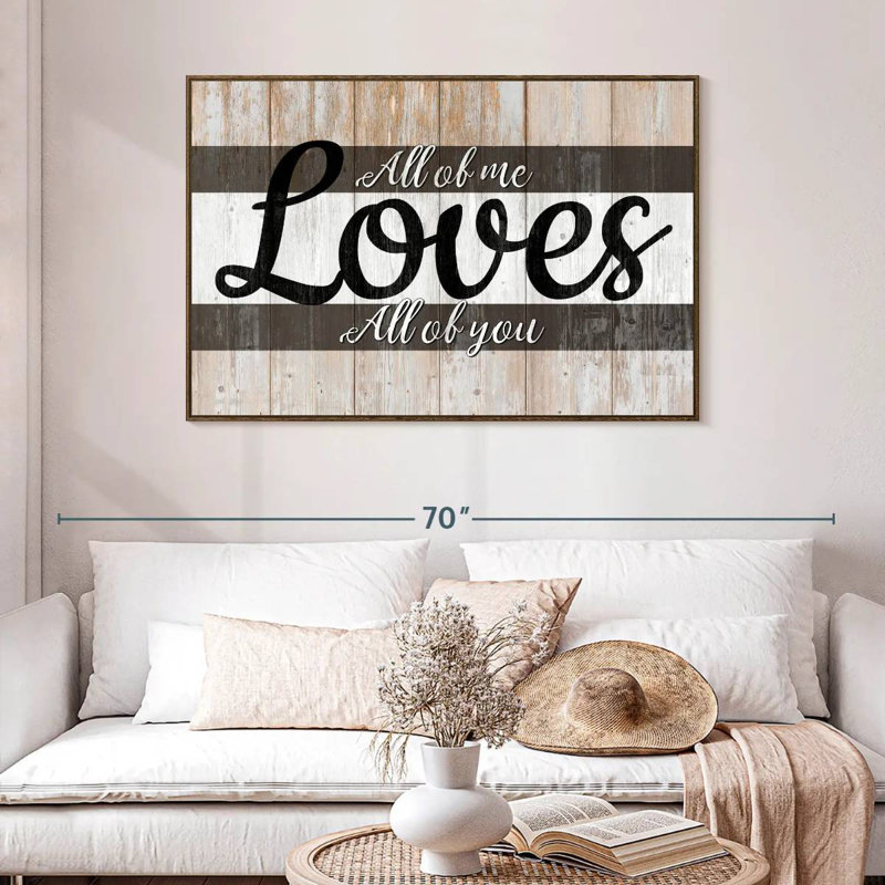 Plaque murale «All Of Me», 46 po x 31 po, Cadre flottant noyer