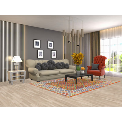 Tapis multicolore fait à la main Kilim 6 x 8