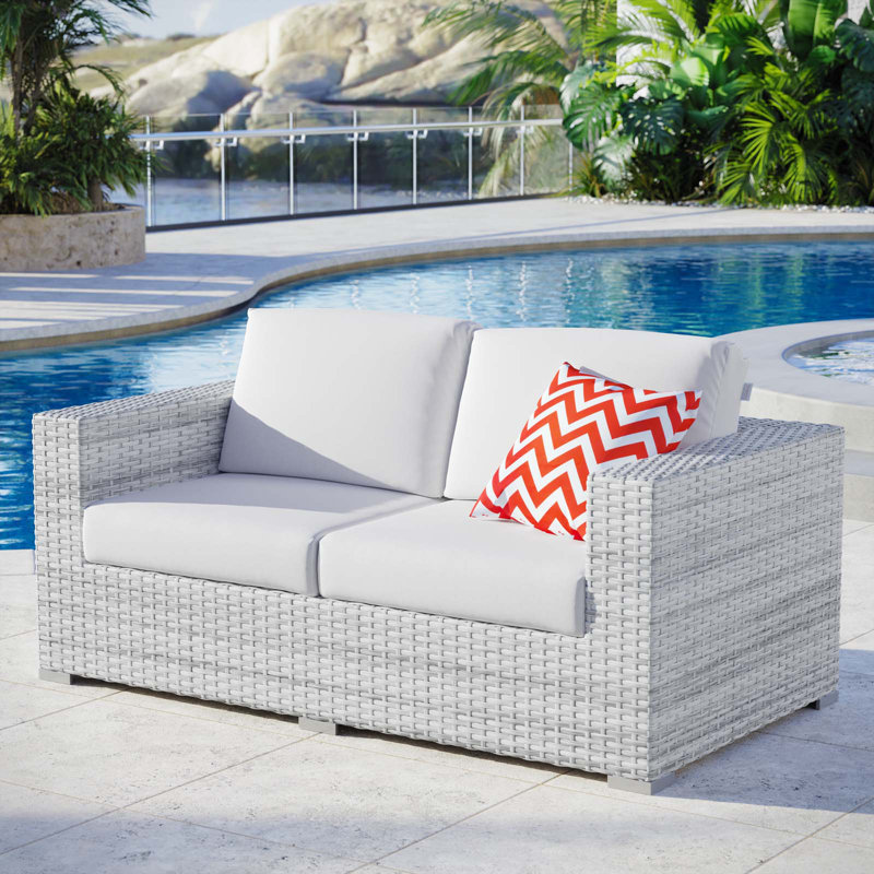 Convene Outdoor Patio Loveseat, White