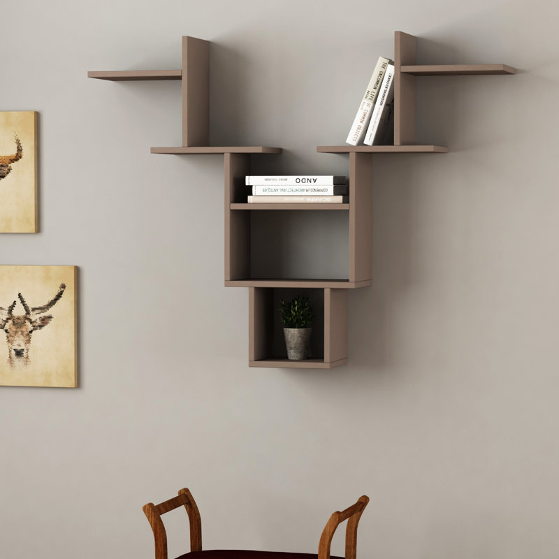 Prospect Heights 7 Piece Accent Shelf, Light Mocha