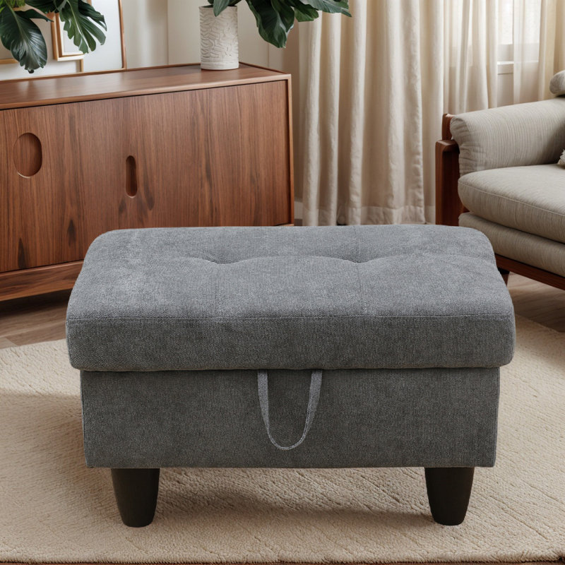 Repose-pieds avec rangement Shanquilla, Gris