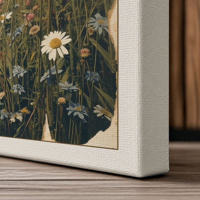 Wildflower Meadow Botanical - Wrapped Canvas, 18x12 - 45.7 x 30.5 cm, Cream Border