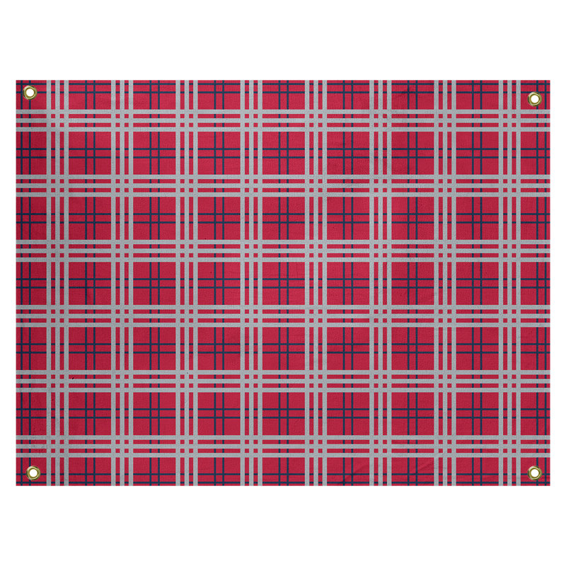 Tapisserie de luxe en polyester New England, H 50 po x l 59 po, Rouge/bleu/argent