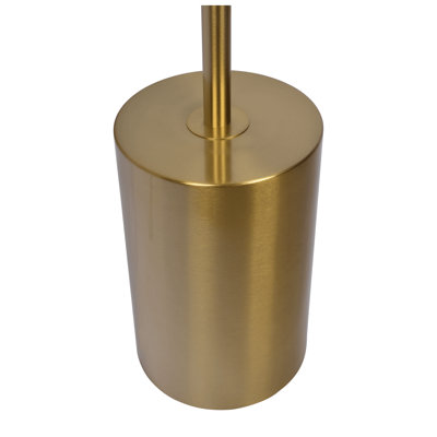 Harmony Brassed Gold Floor Lamp with Rotary Switch - Modern Triple Spot Task Lighting with Stable Metal Block Base for Living Room & Bedroom