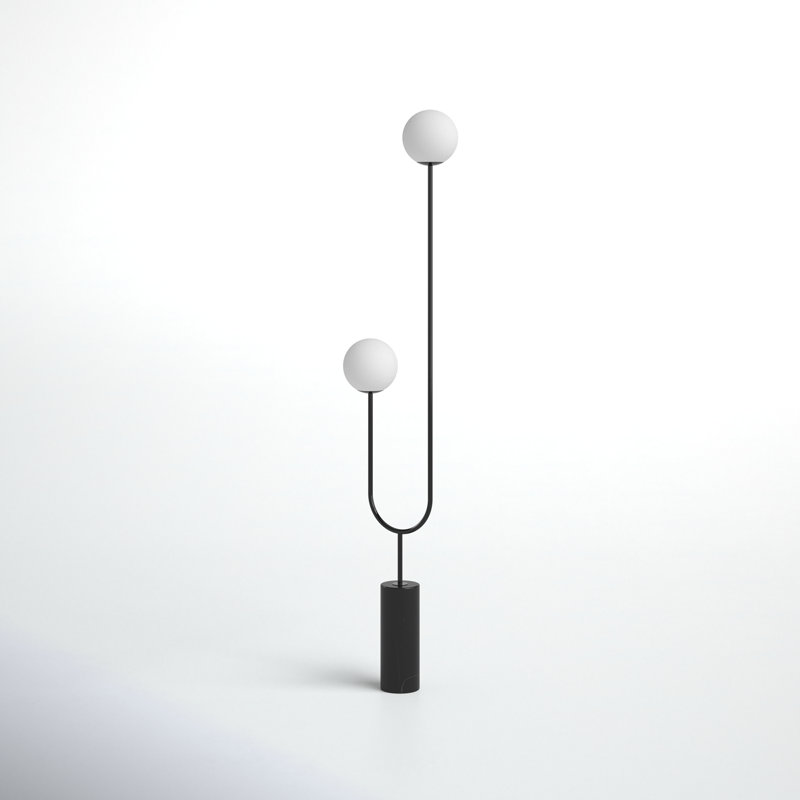 Ixia Contemporary Marble 73" Tree Floor Lamp, Black