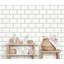 Metro Tile White Silver Wallpaper