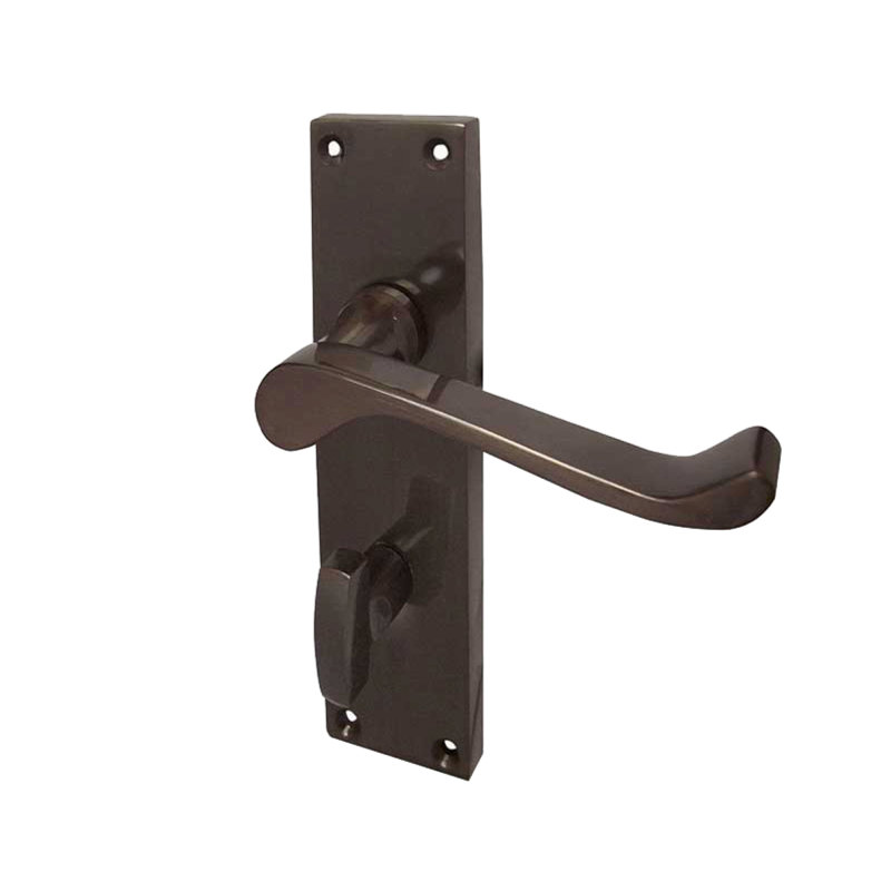 Victorian Privacy Door Handle, Dark Bronze