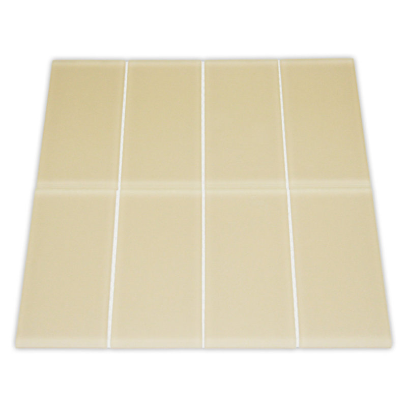 Carrelage mosaïque en verre 3 po x 6 po Earth, Kaki givré - 1 feuille (1 pied carré)