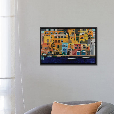 Procida And The Boats, Italy - Wall Art Print - Framed Canvas