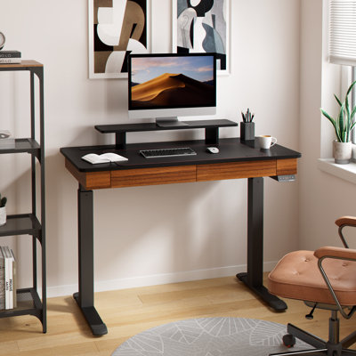 Metal Base Standing Desk with Power Outlet
