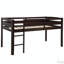 Lit mezzanine simple en bois avec échelle, conception peu encombrante pour les petites pièces et utilisation multifonctionnelle-975065272